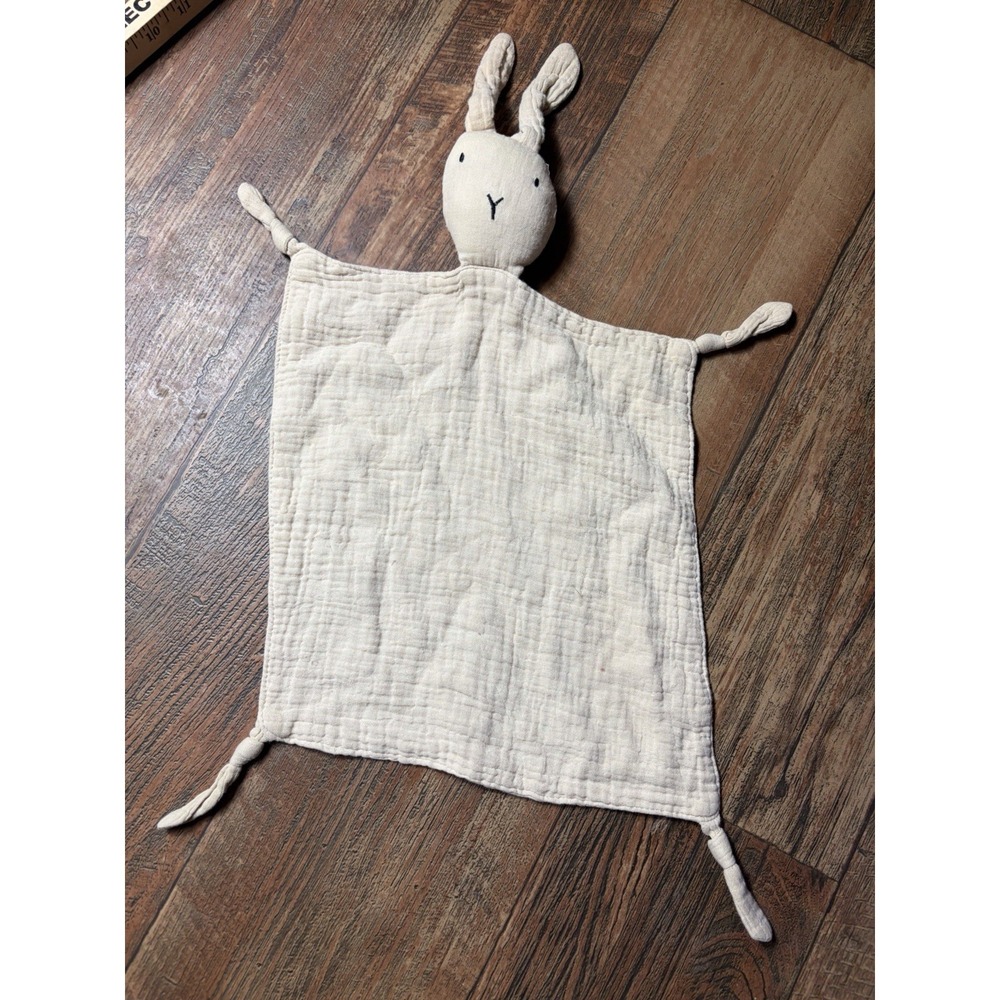 Beige/Tan Muslin Bunny Rabbit Security Blanket/Lovey
